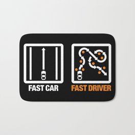Fast Car - Fast Driver v3 HQvector Bath Mat | Digital, Graphic Design, Vector, Illustration 