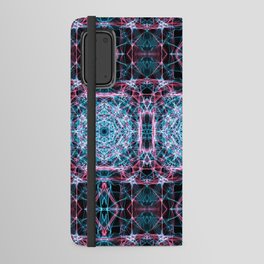 Liquid Light Series 74 ~ Blue & Red Abstract Fractal Pattern Android Wallet Case