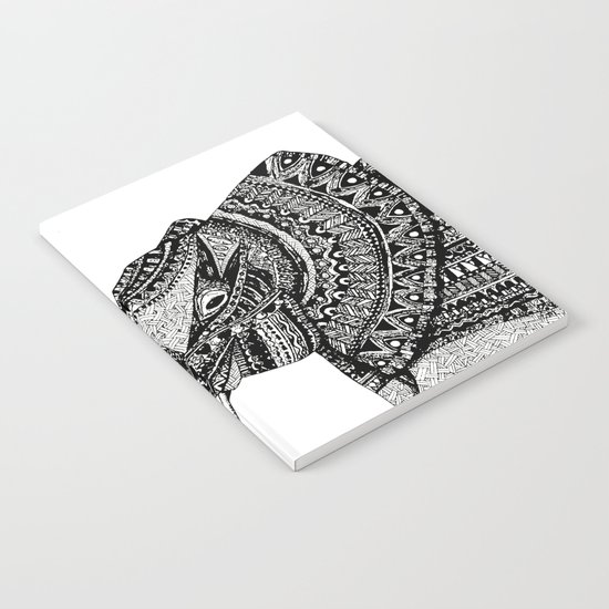 Allison Elephant Black and White Notebook