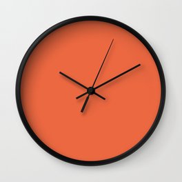 Chinese Orange Solid Color Popular Hues Patternless Shades of Orange Collection - Hex Value #EB6841 Wall Clock