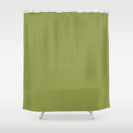 Dark Green-Brown Solid Color Pantone Spinach Green 16-0439 TCX Shades of Green Hues Shower Curtain
