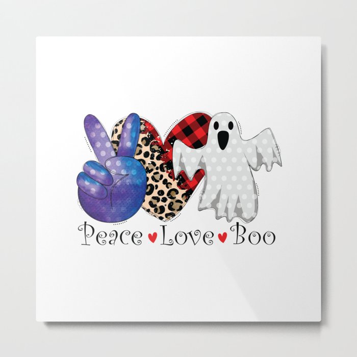 Peace Love Boo Metal Print