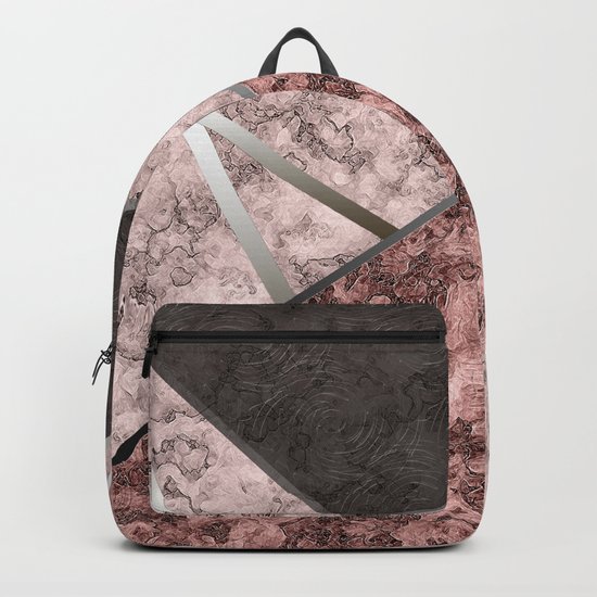 Marble . Combined abstract pattern . Backpack
