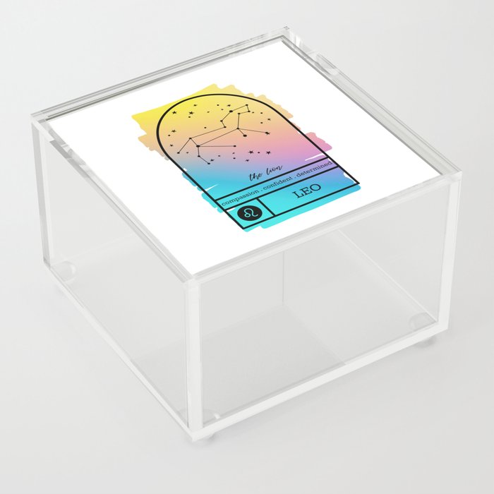 Leo Zodiac | Bold Gradient Acrylic Box