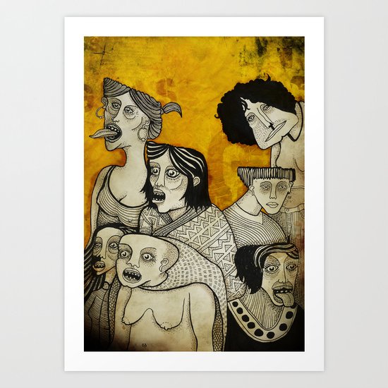 Brujas cara de pizza Art Print