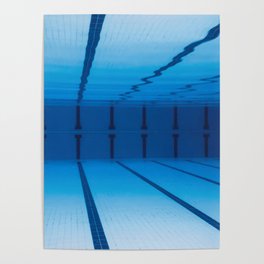 Underwater Empty Swimming Pool. Poster