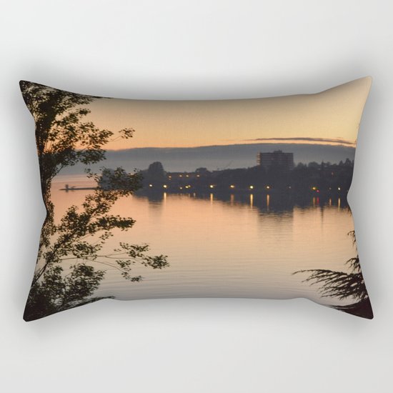 Sunset on the lake Rectangular Pillow