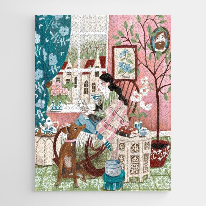 Love for reading Jigsaw Puzzle by Caroline Bonne Muller