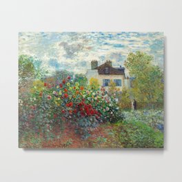 Claude Monet - The Artist's Garden in Argenteuil Metal Print | Corner, Monet, Garden, Claude, Argenteuil, Artist, Dahlias, Painting 