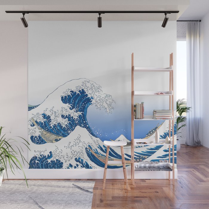 The White Version Of The Great Wave Off Kanagawa - Hokusai's (Edo, Japan) Wall Mural