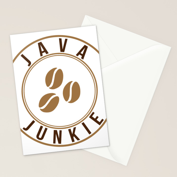 java junkie fictitious logo brand coffee stationery cards by wordvinemedia society6 society6