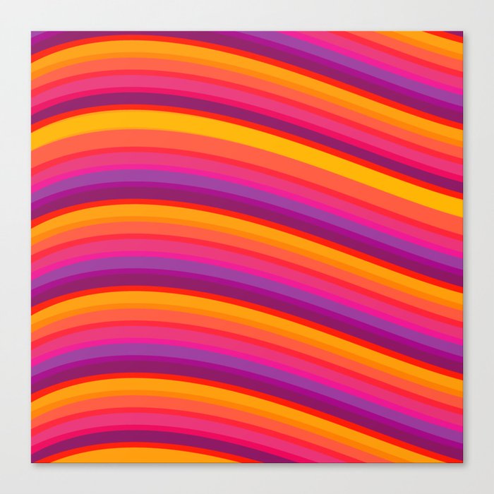 Four color rainbow lines! Canvas Print