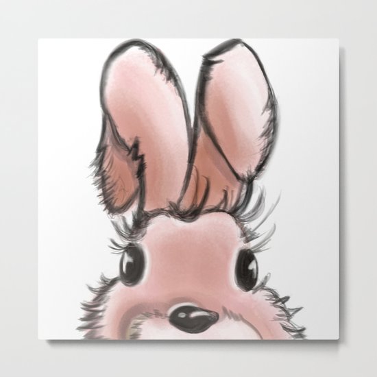 Pink rabbit Metal Print