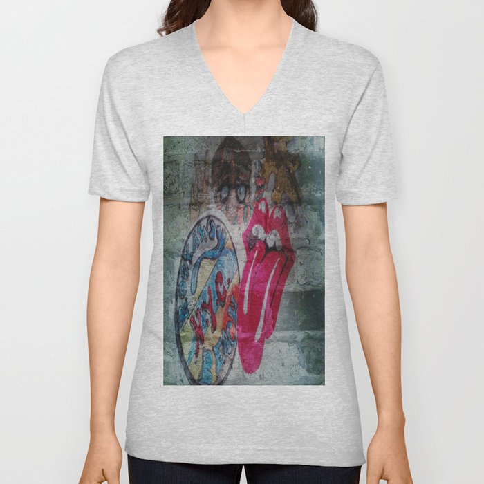 Rock and Roll V Neck T Shirt