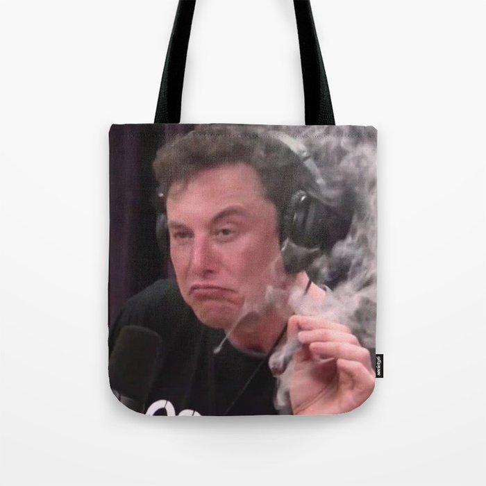 Elon Musk Smoking Weed Tote Bag