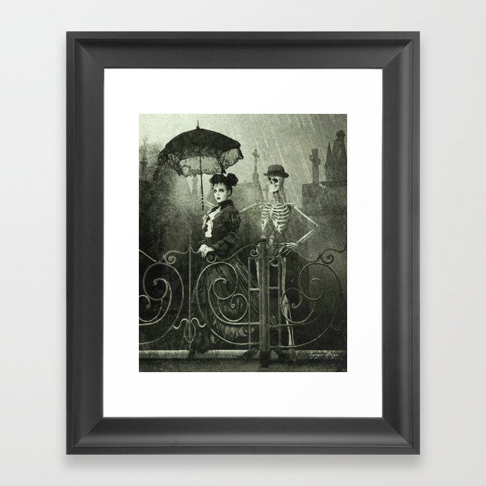 Dark Victorian Portrait: Lady Charlotte Nightshade and her Attendant Framed Art Print