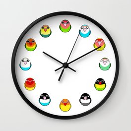 Lovebird colour mutations Wall Clock