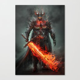 DARK LORD Canvas Print | Jonas, Fantasy, Lord, Armor, Dark, Character, Warrior, Dark Lord, Concept Art, Fire 