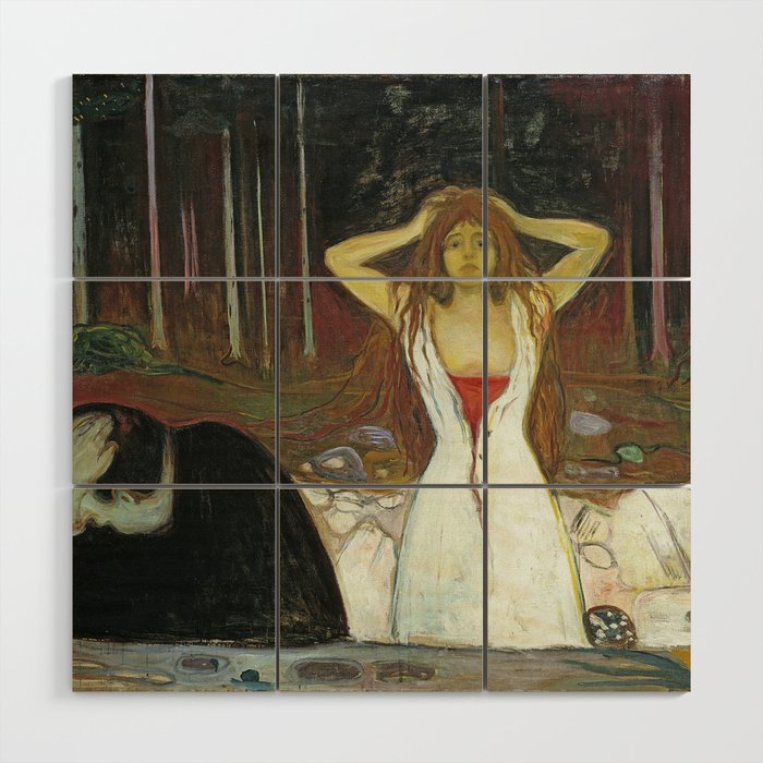 Edvard Munch Ashes Aske Wood Wall Art