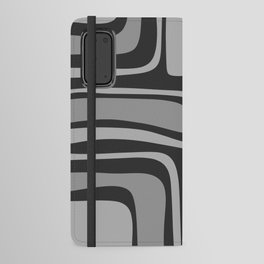 Palm Springs Retro Mid-Century Modern Abstract Pattern in Grey Android Wallet Case
