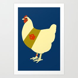 Decorated war chicken Art Print