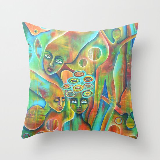 Still, like air, she'll rise Throw Pillow