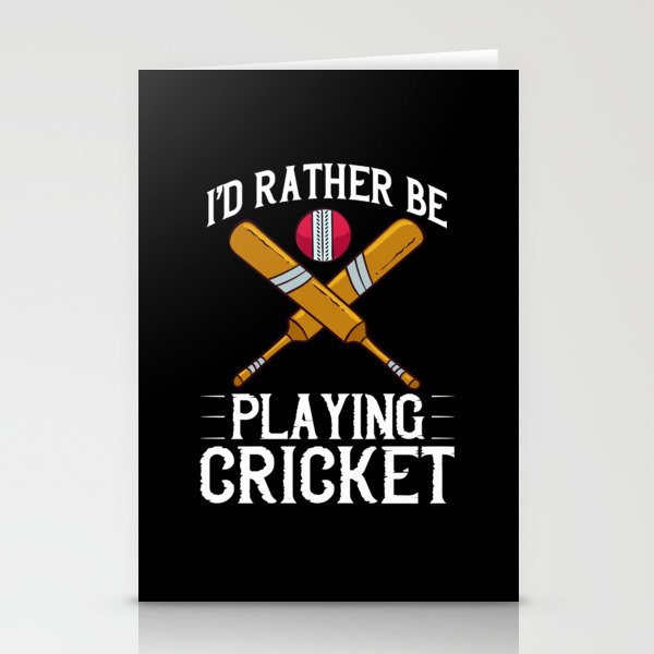 Cricket Game Player Ball Bat Coach Cricketer Stationery Cards