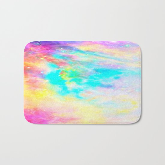 Abstract Galaxy : Bright & Colorful Bath Mat