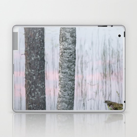 Birch Tree at Waterline | Finland Midsummer Evening Laptop & iPad Skin