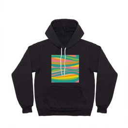 Summer Waves Colorful Abstract Pattern Teal Green Pink Yellow Orange Hoody