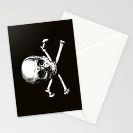 Skull and Crossbones | Jolly Roger | Pirate Flag | Black and White | Stationery Cards
