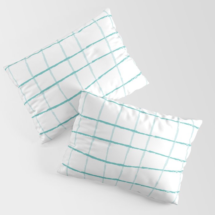 Blue Grid Wallpaper Pillow Sham