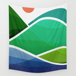 Oahu Shoreline Abstract Landscape Wall Tapestry