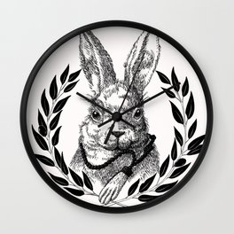 Lucky Bunny Illustration Wall Clock