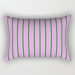 [ Thumbnail: Dark Green & Plum Colored Striped/Lined Pattern Rectangular Pillow ]