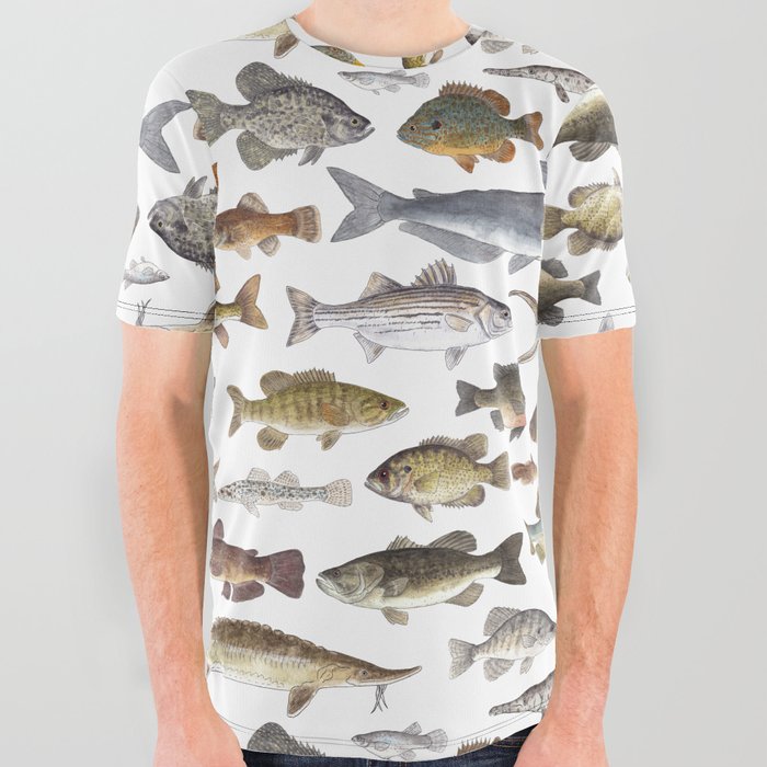 Southeast Freshwater Fish All Over Graphic Tee