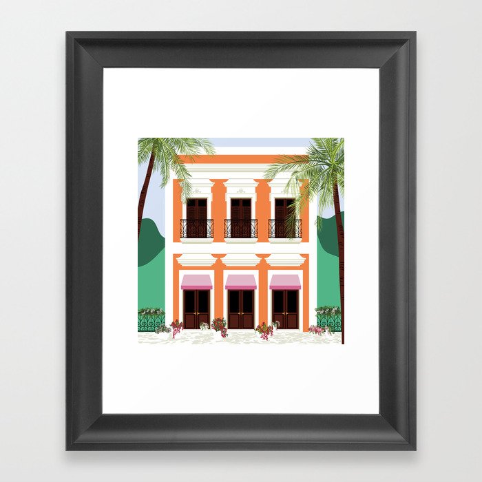 Puerto Rico Orange House Framed Art Print