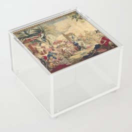 Antique 18th Century Chinoiserie French Tapestry Francois Boucher Acrylic Box