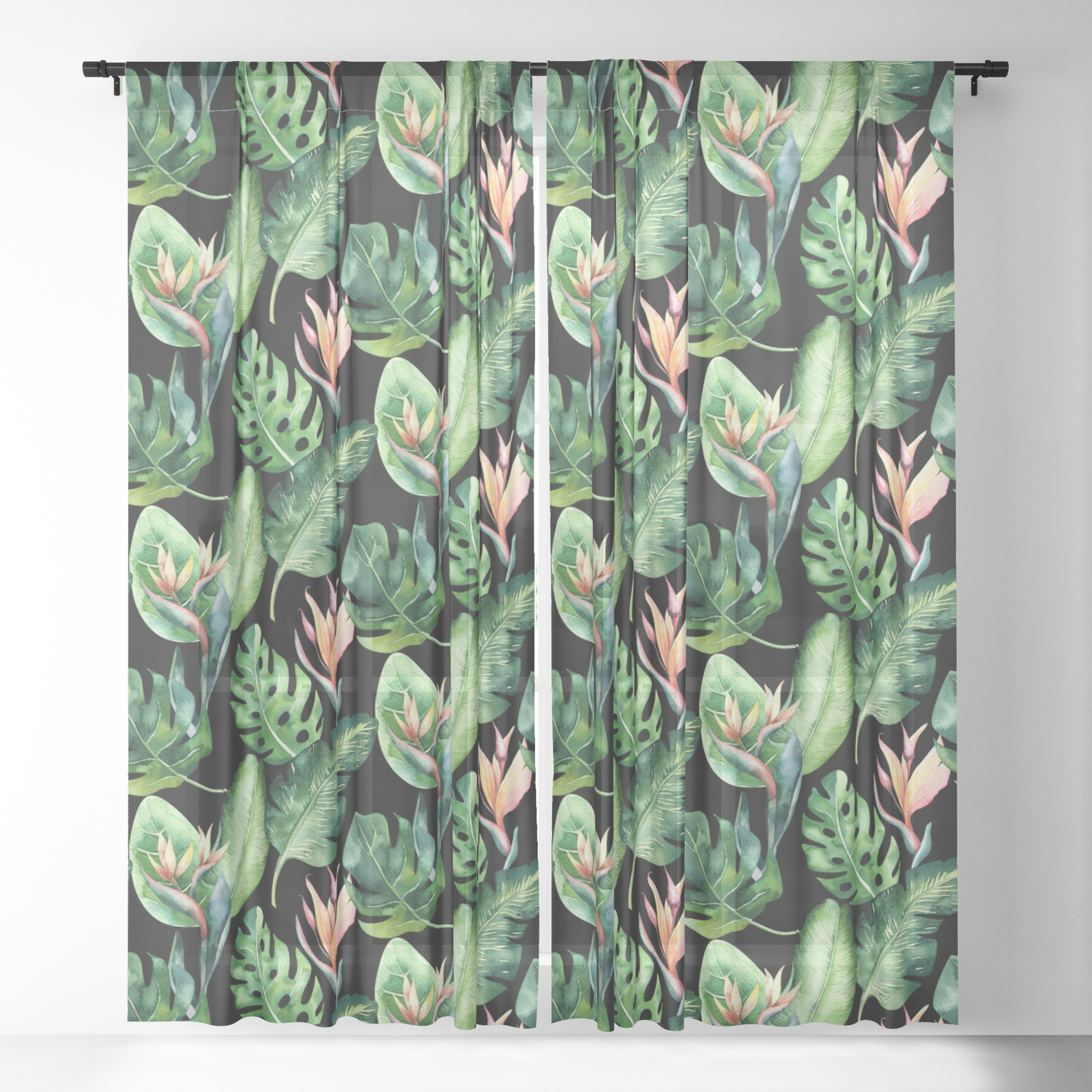 Tropical Print Pattern Sheer Curtain By Amandalakey Society6