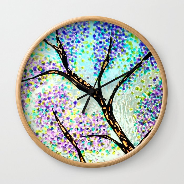 Lavender Branch Wall Clock