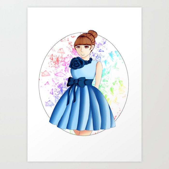The Blue Dress Art Print