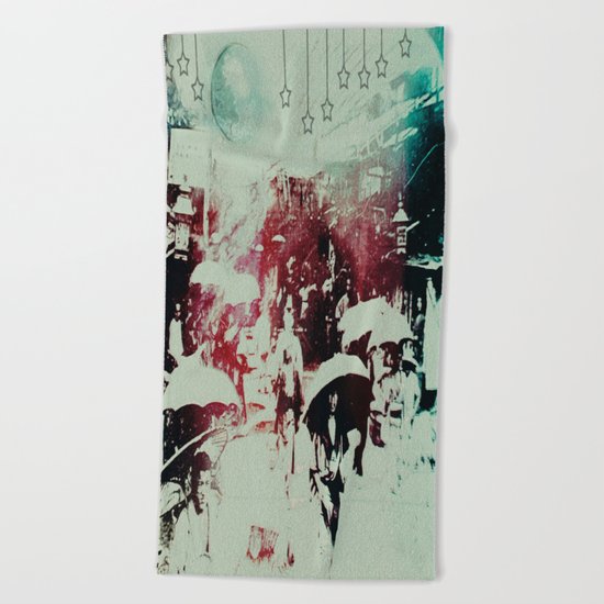 Scorched City Under False Stars Beach Towel