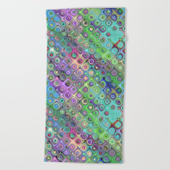 Abstract Pattern of Colorful Shapes Beach Towel