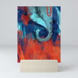 Ganesh in Blue (Ganpati Series) Mini Art Print