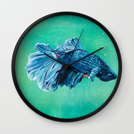 Betta Fish Illustration Wall Clock