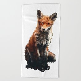 Low Poly Fox Design Beach Towel