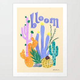 Cactus Blooms Art Print