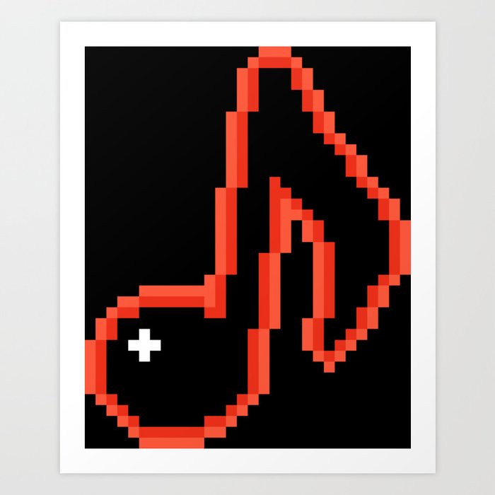 Trippy Music Note Pixels Art Print By Rapsmyinitials
