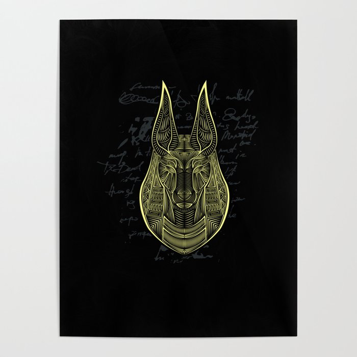 Anubis Egyptian Hieroglyphics Egypt Poster