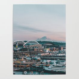 Seattle & Mount Rainier Poster